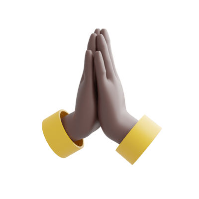 432008030 FOLDED HANDS 3D DARK SKIN TONE 400